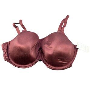 Auden Women's Size 40DD Nursing Bra T-Shirt Full Coverage Burgundy Mist New
